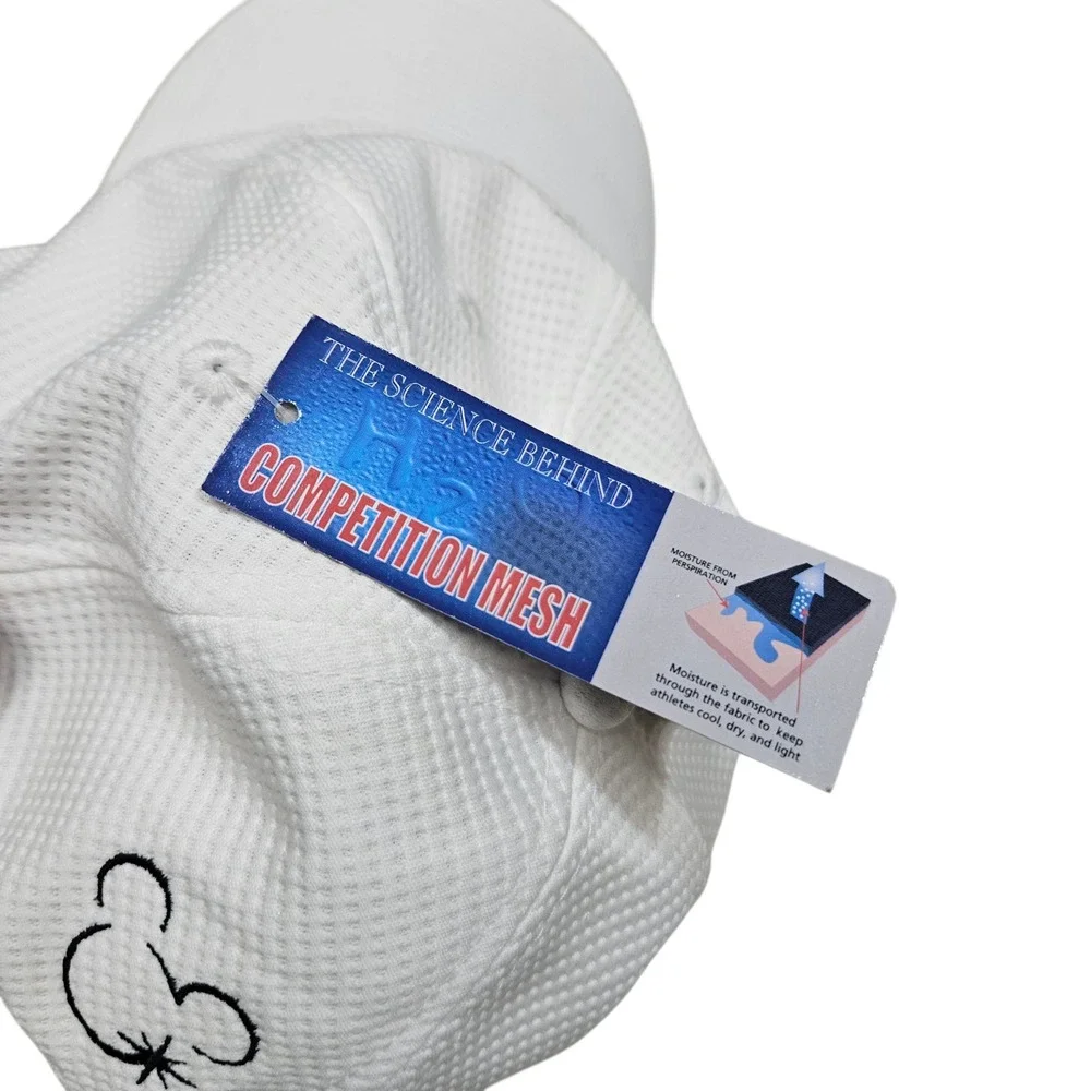 Disney VoluntEARS NWT White Baseball Cap‎ Competition Mesh Hat ABC ESPN